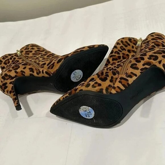 Zigi Soho Savida Leopard Print Faux Suede Ankle Boot Stiletto Zipper - Picture 5 of 5
